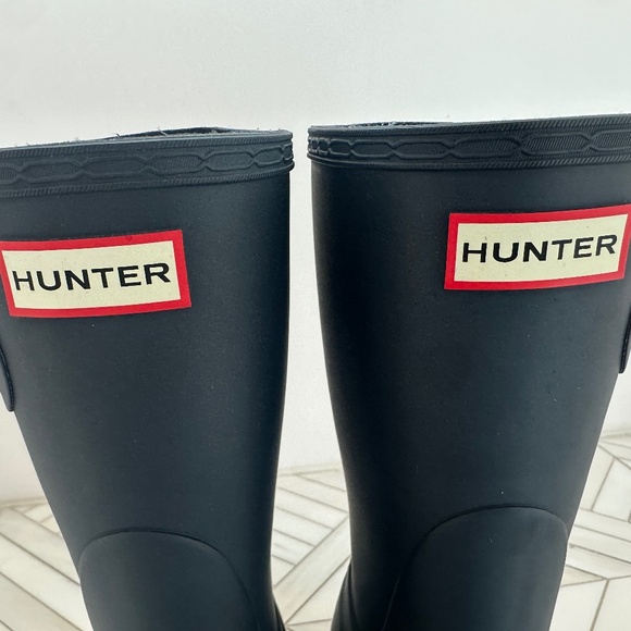 Hunter Navy Rubber Tall Rain Boots, US Size 8 - Picture 5 of 10